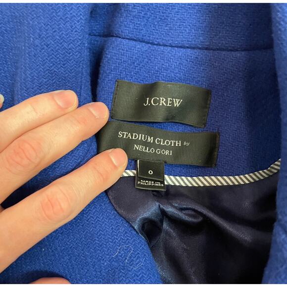 J. Crew Majesty Peacoat Stadium Cloth Nello Gori Royal Blue - Picture 4 of 6